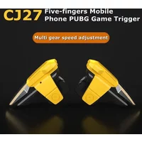 CJ27 5 Finger Mobile Phone Game Trigger Gamepad Joysticks Controller for PUBG Aim Shooting L1R1 Alloy Key Button for IOS Android