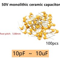 100pcs 50V monolithic ceramic capacitor 10PF ~ 10UF 102 104 105 106 103 473 334 105 22PF 47NF 220NF 1NF 4.7UF 1UF 100NF 330NF
