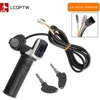 Throttle Grip E-bike Handlebar with Lock Ebike 36V 48V 60V Electric Bicycle Scooter Accelerator Power Indicator Key LED Display