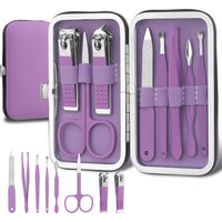 Nail Clippers and Beauty Tool Portable Set, Martensitic Stainless Steel Manicure Set 8 in 1, with Colourful Leather Bag