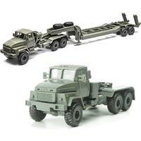 1/72 Soviet KrAZ-260B Heavy Tractor Transport Vehicle Assembly MAZ/ChMZAP-5247G Semi Trailer 4D Model Toy
