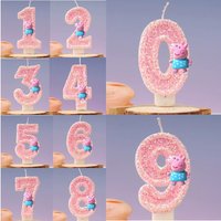 Peppa Pig Anime Candle Cute 3D 0-9 Number Page Cartoon Character Party Cake Plug-in Birthday Cake Decoration Gift