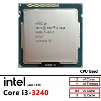 Intel Core i3-3240 Used i3 3240 3.4 GHz Dual-Core CPU 3M 55W LGA 1155