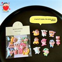 Crayon Shin-chan cartoon cute 3D car sticker kawaii chibi ACG DIY decoration resin patch accessories anime merchandise wholesale