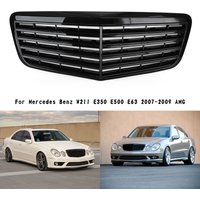Artudatech Front Grill Center Hood Grille Bumper Fit For Mercedes Benz W211 E350 500 07-09 AMG Gloss Black Car Accessories