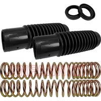 Front Fork Boots Rebuild Kit w/ Oil Seals Springs Set For Honda CT90 S90 CL90