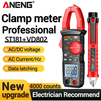 ST181+vd802 Digital Clamp Meter Multimeter Professional DC/AC Voltage Tester 4000 Counts Current Ohm Ammeter Hz Capacitance Tool