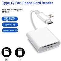 Dual Connector SD Card Reader for iPhone iPad Mac USB C & Lightning Digital Camera Adapter Memory Card Reader for Apple Devices