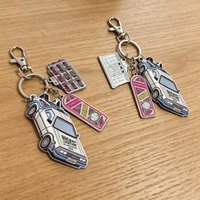 Back to the Future Keychain Neutral Car Model Metal Pendant Keyring Bag Accessories