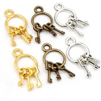 24X13mm 10pcs Antique Silver Plated Bronze Gold Plated Key Chain Handmade Charms Pendant:DIY for bracelet necklace