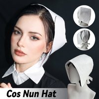 Medieval Coif Cap Women Peasant Amish Hat Headwear Girls Victorian Vintage Nun Bonnet Hat Maid Tea Party Cosplay Costume