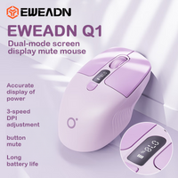 EWEADN Q1 Dual Mode Wireless Mouse LCD Display Silent Click Rechargeable 3-Speed DPI Ergonomic Mice for PC/Mac/iPad