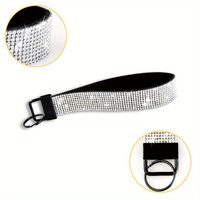 Rhinestone Wristlet Keychain Crystal Hand Wrist Key Holder for Car Key Keychain Gift Lanyard for Women Girls Cell Phone Strap