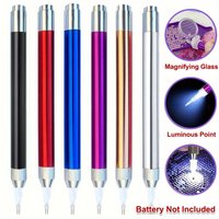 LED Lighted Diamond Painting Pen With Magnifying Glass, DIY Diamond Art Painting Pen Tool Accessories (Battery Not Included)