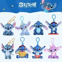 Potdemiel Stitch Keychain Plush Toy Backpack Pendant Decoration Interstellar Puppy Toy Birthday Gift Bag Pendant Cap accessories