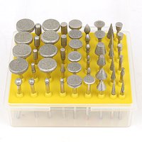 Allsome 50pcs têtes de meulage diamant ensemble 3.0mm tige fraises de meulage pour Dremel outils rotatifs abrasifs tête de meuleuse diamant bavure