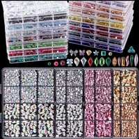 12Grid/Box Professional 3D Nail Art Alloy Gem Heart Crystal Stones Supplies For Nails Manicure Decoration Accessories Tools