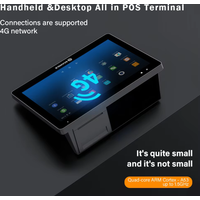 Android 11 POS Terminal 10.1 Inch HD Touch Screen 58mm Thermal Printer 4G/WiFi Bluetooth 2GB+32GB Loyverse Handheld POS Machine