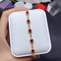 Silver 925 jewelry ruby bracelet for women 925 sterling silver certification bracelet luxury jewelry wholesale new.