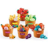 42pieces Fruit Cutting Set with Basket Kids Play House Toy Kitchen Vegetable Baby Can Pretend Cut Vegetables Sorting Toys Xmas