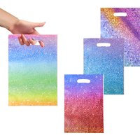 Gradient Glitter Loot Bags Party Gift Bags Plastic Candy Bag Kids Boys Girls Wedding Birthday Party Decor Supplies Baby Shower