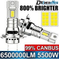 1:1 H7 LED CANBUS Light CSP Plug&Play Wireless Mini Car Headlight Turbo Fan H8 H9 H11 H4 6000K 4300K LED Automotive Kits Lamps