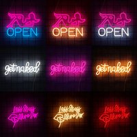 Open Neon Sign,LED Signs Lady Neon Signs for Wall Decor,Letter Light Up Signs for Bedroom Bar Man Cave Party Club Girls Rooms
