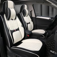 Full Cover Nappa Leather Car Seat Covers 5 Seat All Season Universal Cushion for Sedan SUV