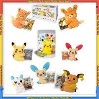 100% Official Collectible Trading Card Game PTCG Pikachu Cheek Rubbing Plush Toy Card Display Gift Blind Box Surprise Box Gifts