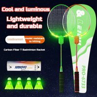 Luminous badminton racket adult children professional ultra-light and durable badminton set for night outdoor sports training
