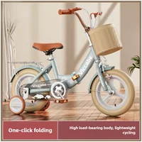 AliExpress NONE Stylish Children's Bicycle Folding Girl 3 6-7-10 Year Old Baby Middle Aged Older Boy's Bicycle Baby Pedal Stroller