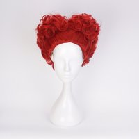 Alice Red Queen Cosplay Wig Queen of Hearts Red Heat Resistant Synthetic Hair Wigs + Wig Cap