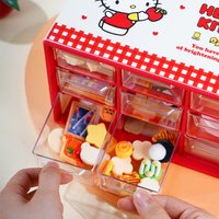 Genuine Sanrio Hello Kitty Drawer Storage Box Cartoon Kt Cat Multi-Functional Desktop Hairpins Stationery Sundry Receive Boxes