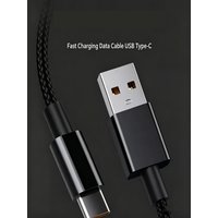 Black Braided Nylon 1m 1.5m USB C Cable Type C Charger Fast Charging Cable For IPhone 17 16 15 Pro Max For Samsung Xiaomi OPPO