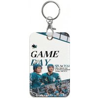 Puck Sport S-San J-Jose S-Sharks PU Leather Card Holders Anti-lost Protective Cover Cases Campus Access Cards Key Chain
