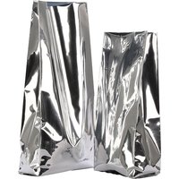 Sides Folded Aluminum Foil Bag 100pcs Silvery Plastic Side-gusseted Food Package Milk Powder Packing Pouch Tea Coffee Bean Bags