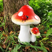 Whimsical Mushroom & Ladybird Garden Statue: Vivid ResinDecor for Outdoor, Perfect for Easter Gifts & Parties