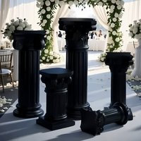 Vintage European Black Roman Column Decor Wedding Dessert Table Prop Garden Outdoor Flower Pot Stand & Pedestal Base for Patio