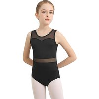 Girls Dance Leotard For Ballet Mesh Tank Dancewear Mesh Splicing Water Drop Hollow Back Full Front Lining