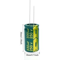 15pcs 250V 330uF Electrolytic Capacitor High Frequency Low ESR Long Life 18x30mm for Power Supply