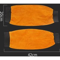 2PCS Portable Welding Arm Guard PU Leather Welding Sleeves Heat Resistant Flame Retardant Arm Protection For Industrial Work