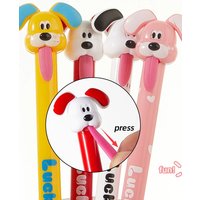 SHANDS 4/8PCS Cute Dog Gel Pens 0.5mm Black Ink, Smooth & Quick-Dry, Funny Tongue-Out Stress Relief Pens for Students & Gifts