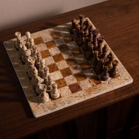 Marble Chess Set Handmade Luxury Board Games for Adults, Ideal Marble Chess Board Game Set & Chess Pieces for Home Decor