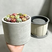 Big Round Flower Pot Cement Molds Epoxy Resin Molds Concrete Terrazzo Arts Outer Door Plants Planters Silicone Mold Home Decor