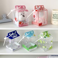 INS Korean Fashion Cute Milk Box Transparent Doll Bag Trendy Girls Figure Display Pendant Storage Decoration Accessories Gifts