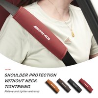 Leather Car Seat Belt Cover Safety Belt Shoulder Protection Pad For Mercedes Benz AMG C180 C300 W124 W176 W177 C200 C260 GLC CLE