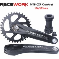 RACEWORK MTB Crankset 170/175mm Mountain Bike Crank Narrow Wide Chainring 32/34/36/38T 11/12S Bicycle Crankset Sprocket For GXP