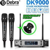 Debra DK9000 UHF Wireless Microphone System, UHF Multi-Channel Auto-Frequency Microphone for Churches, Karaoke, and Bands
