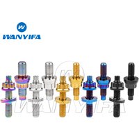 Wanyifa Titanium Stud M8/M10x45 54 55 65mm Exhaust Manifold Screw Nut Washer Ti Set Pitch 1.25mm for Motorcycle Exhaust Pipe