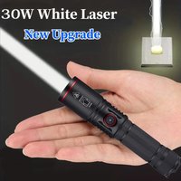 30W High Bright LED Flashlight High Power Type C Rechargeable Zoom Torch Camping Outdoor Hunting Fishing Walking Lighting Lamp